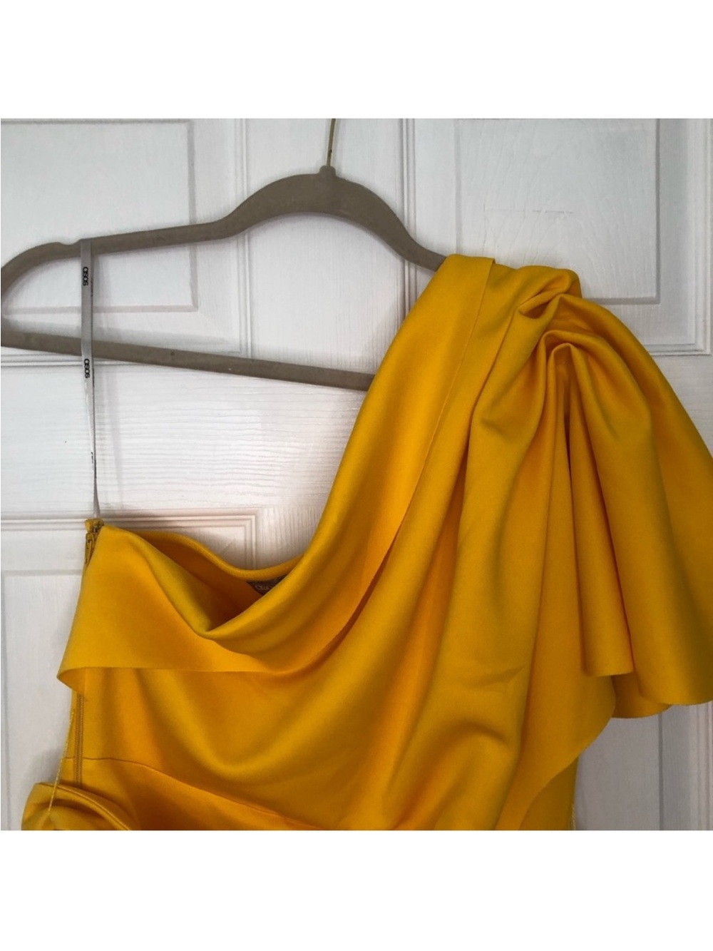 ASOS Design One Shoulder Belted Dress Tuck Detail - Picture 11 of 14